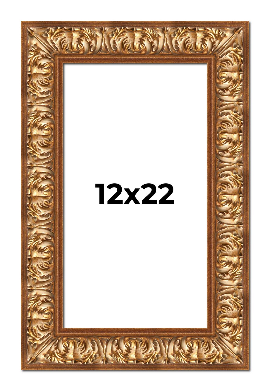 Modern Shadow Box 1" Depth Gold Picture Frame - UV Acrylic, Backing, Hanging Hardware